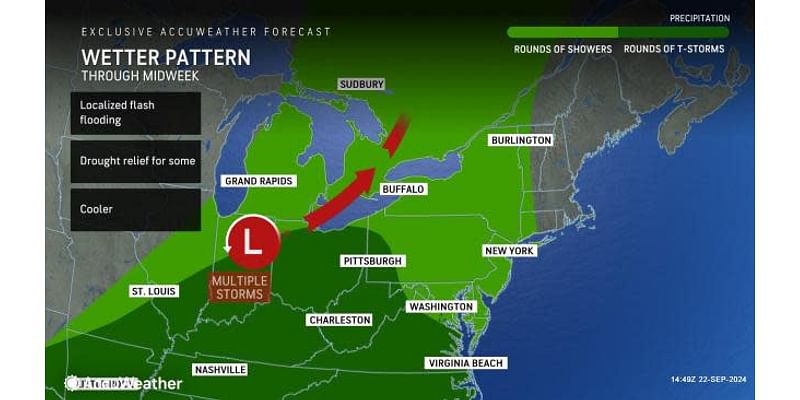 Soggy conditions return to the Northeast