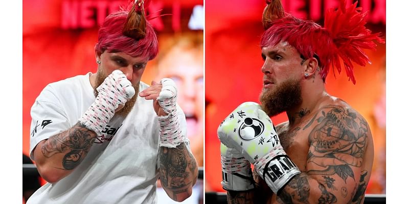 Jake Paul shows off dramatic new look by wearing ROOSTER hat in open workout for Mike Tyson fight