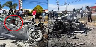 Pregnant teen miraculously survives horrific wreck as she's seen in mangled car moments after crash