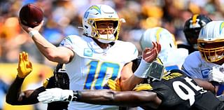 Los Angeles Chargers quarterback Justin Herbert exits Sunday's game with injury