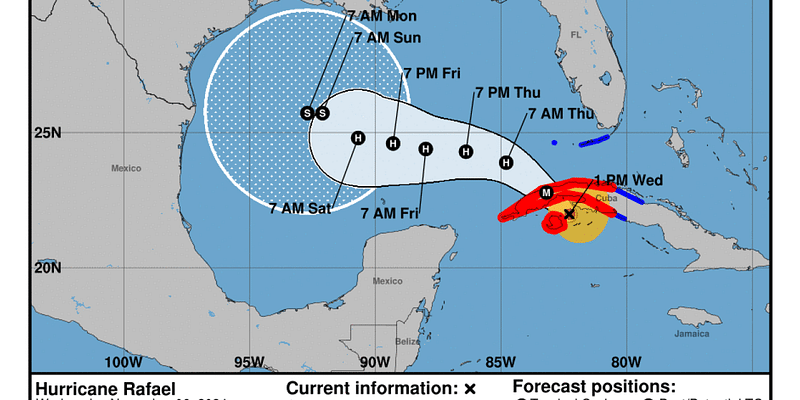 A new cold front to arrive in San Antonio; Rafael churns into the Gulf of Mexico