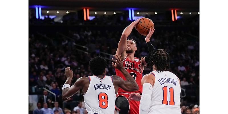 LaVine scores 31 points, White hits winning free throws and Bulls outlast Knicks 124