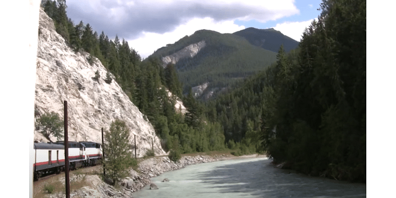 A train ride into the Rocky Mountains