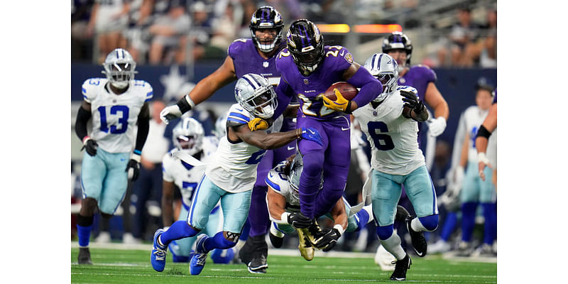 Henry rushes for 151 yards, 2 TDs as Ravens hang on to beat Cowboys 28-25