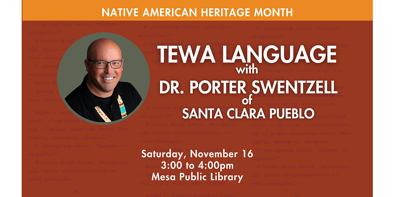 Dr. Porter Swentzell To Present On The Tewa Language Saturday, Nov. 16 At Mesa Public Library – Los Alamos Reporter