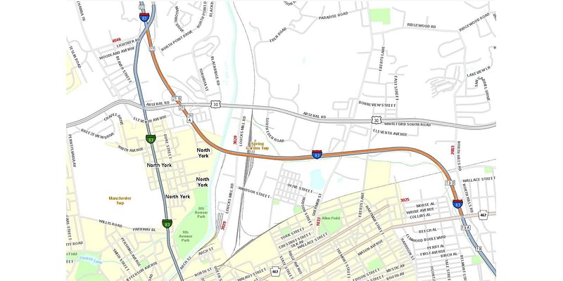 Nighttime lane restrictions begin next week on I-83 in York County: PennDOT