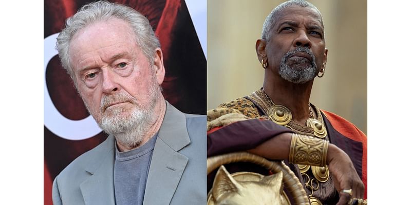 Ridley Scott calls “bullshit” on Denzel Washington’s claim a same-sex kiss got cut from ‘Gladiator 2’