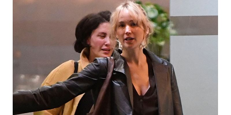 Pregnant Jennifer Lawrence shows off her bump while having dinner with a pal in Los Angeles