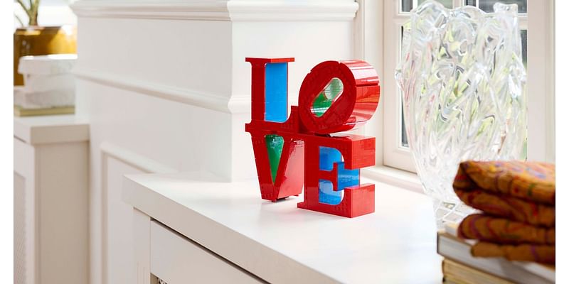 Lego is selling a 791-piece set to build a 10-inch tall replica of the LOVE sculpture