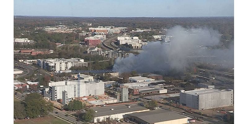 See billowing smoke from fire that threatened a Charlotte business Wednesday afternoon