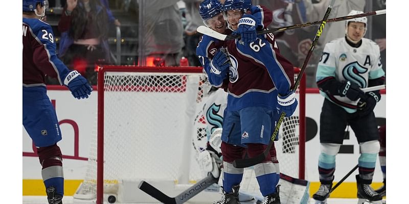 Lehkonen scores go-ahead goal in return from injury as Avalanche beat Kraken 6-3