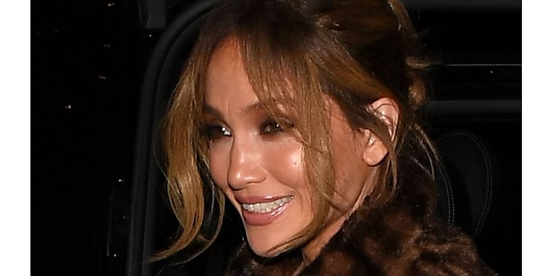 Jennifer Lopez puts on a leggy display in a black mini dress and fur coat amid Unstoppable press tour in London - as her divorce from Ben Affleck looms