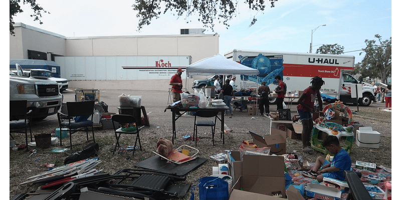 The 'unofficial donation site' and shelter at Florida Best Buy in the Clearwater area cleaned up