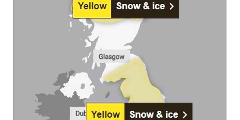 Winter is coming! Met Office issues Yellow National Severe Weather Warning for snow and ice as 10cm is feared for northern parts of the UK