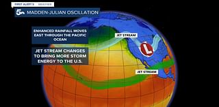 How large weather patterns halfway around the world are bringing us snow