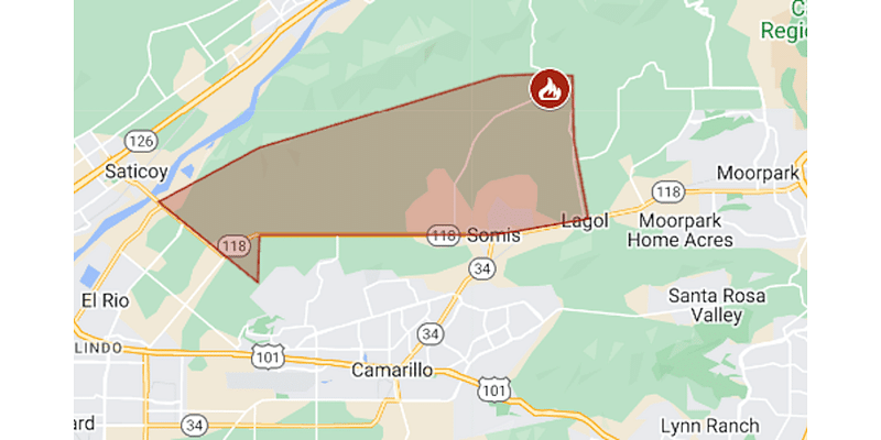 Map: Mountain Fire evacuations in Ventura County