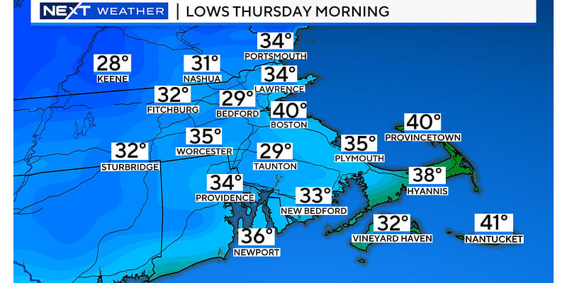 Time to turn on the heat? Massachusetts could see first freeze Thursday morning.