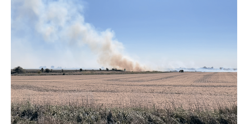 Field catches fire near Gibson City