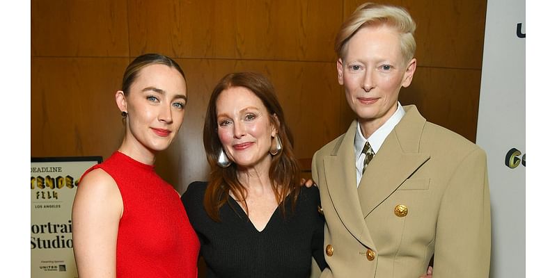 Saoirse Ronan is radiant in red with Julianne Moore and Tilda Swinton at starry Deadline Contenders Film event