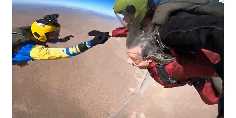 Local woman skydives to celebrate turning 82