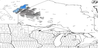 Snow showing up on weather maps north of Michigan