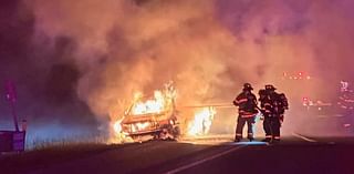 Vehicle bursts into flames on Highway 31 in North Myrtle Beach; no injuries reported