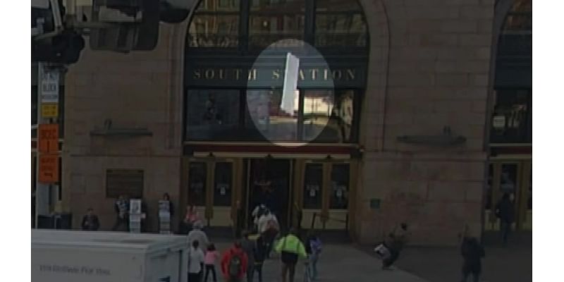 WATCH: Video captures moment large piece of debris lands near entrance to Boston’s South Station - Boston News, Weather, Sports