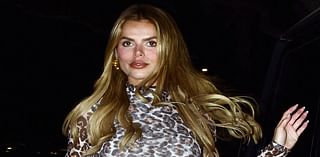 Newly single Brooks Nader sizzles in a figure-hugging leopard-print dress as she joins fellow Dancing With The Stars performers in LA following her split from Gleb Savchenko