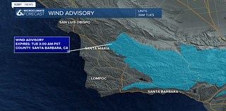 A weak cold front will bring strong wind gusts to Santa Barbara County's mountains