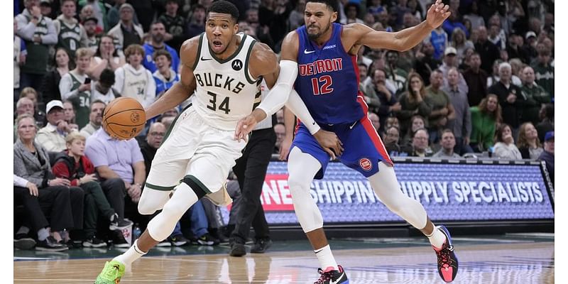 Antetokounmpo drops 59 as Bucks beat Pistons 127-120 in overtime