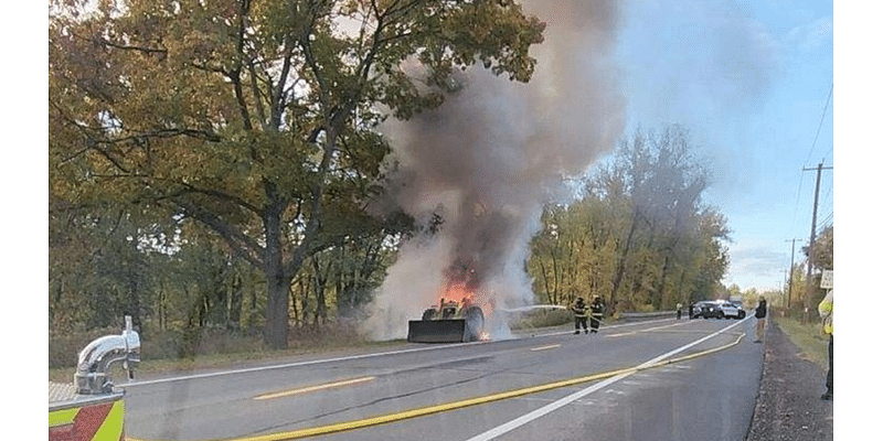 MassDOT excavator caught fire in Great Barrington