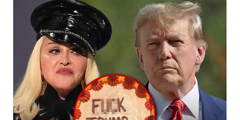 Madonna Eats 'F*** Trump' Cake After Election