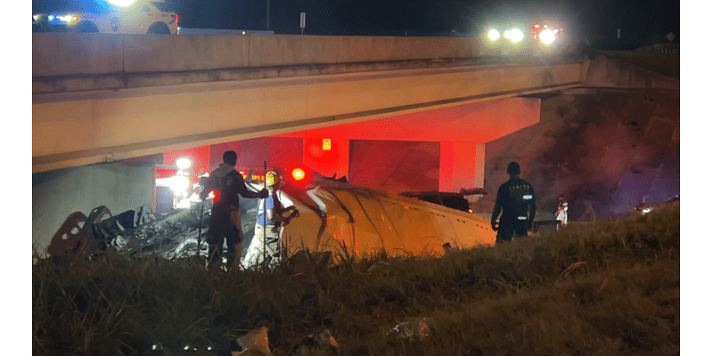 18-wheeler driver dies after fiery crash in Canton