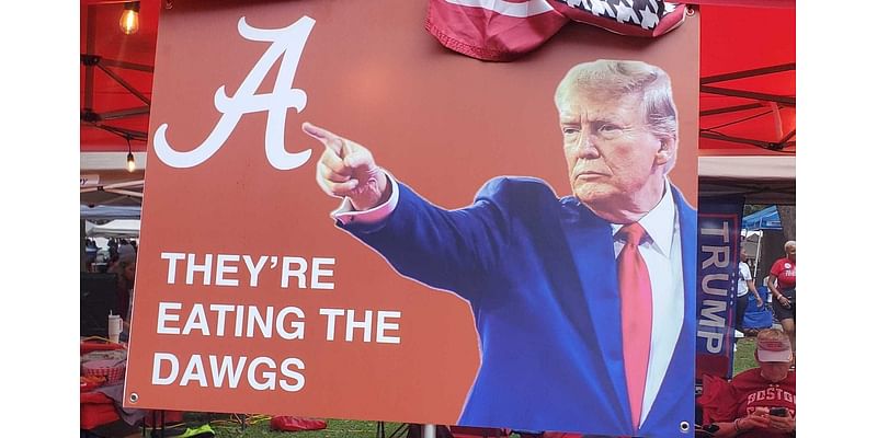 ‘They’re eating the Dawgs!’: Trump goes from immigration rhetoric to Alabama football in single Saturday