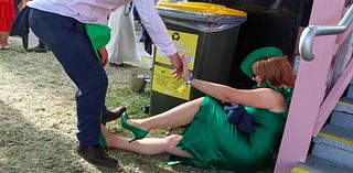 Wild scenes as glammed up Melbourne Cup revellers kick off their heels and let loose long after the race that stops the nation