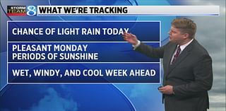 Light showers, drizzle possible Sunday