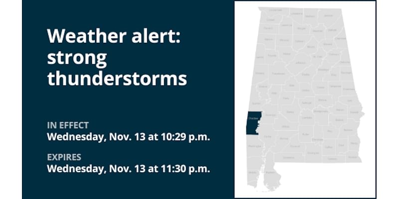 Be prepared for strong thunderstorms in Choctaw County Wednesday night