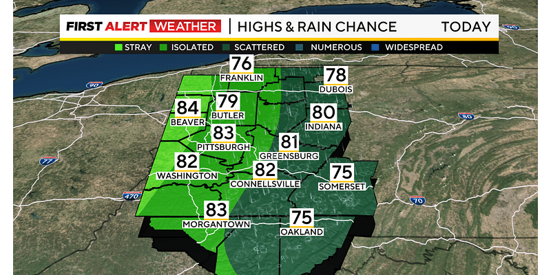 Western Pennsylvania could see storms this afternoon with more on the way next week