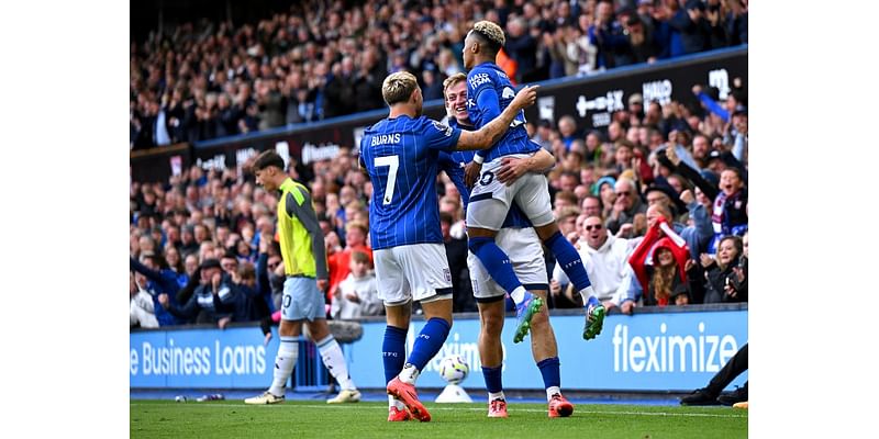 Liam Delap scores twice as Ipswich deny Aston Villa chance to go joint top