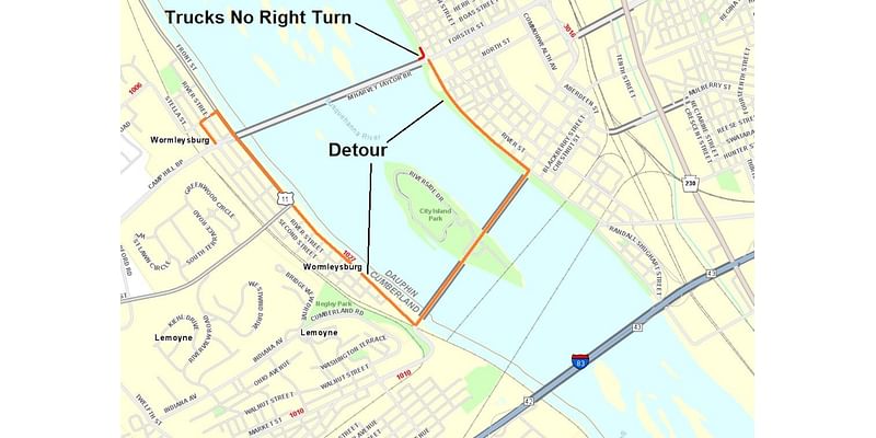 Temporary turn restriction onto Harvey Taylor Bridge to start next week: PennDOT