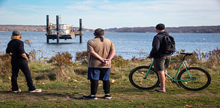 A strange boat with legs appears off Maine’s coast