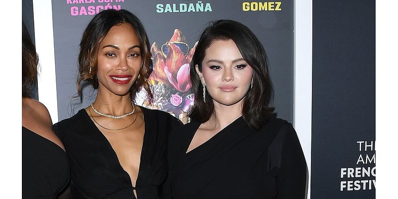 Selena Gomez looks leggy as Zoe Saldana takes the plunge at Emilia Perez screening in LA