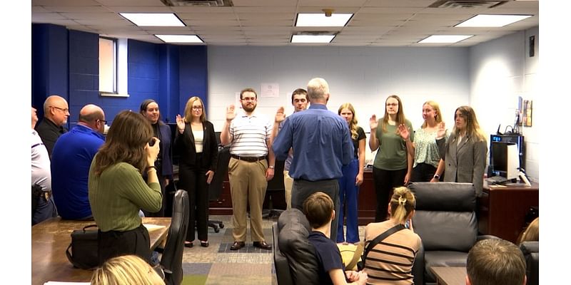 A professor and 7 ISU students get sworn into local law enforcement