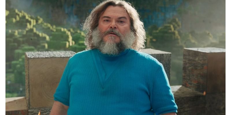 Jack Black teaches Jason Momoa how to craft in Minecraft movie clip