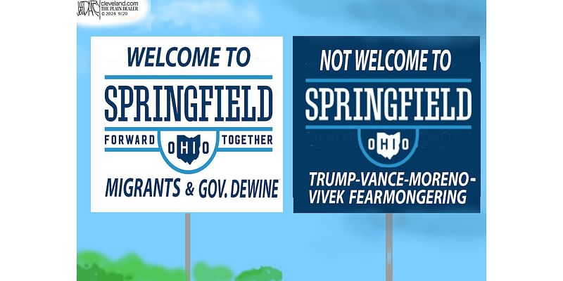 Trump Springfield visit: Darcy cartoon