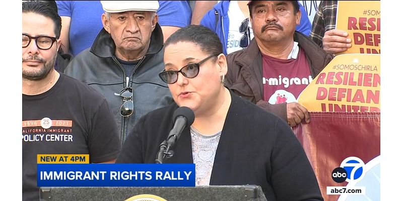 Immigrant rights, faith and labor groups speak out at LA rally amid threat of mass deportations