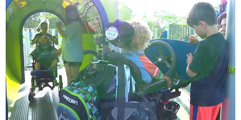 Hopkins elementary school debuts fully accessible playground: "There are good people in this world"