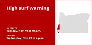 Update: High surf warning for South Central Oregon Coast and Curry County Coast until early Wednesday evening – breaking waves of 25 to 30 feet foreseen