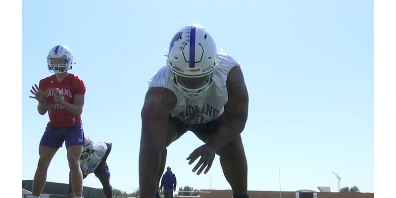 Midland lineman Pulelei’ite Primus in his Bulldog Prime