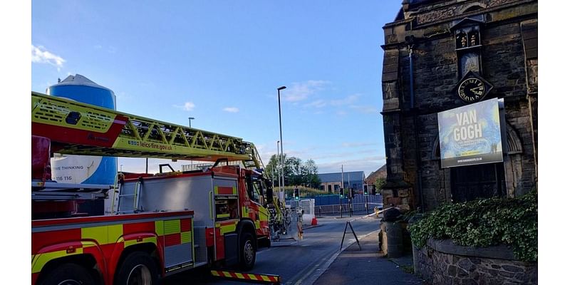 Road closed due to unstable church